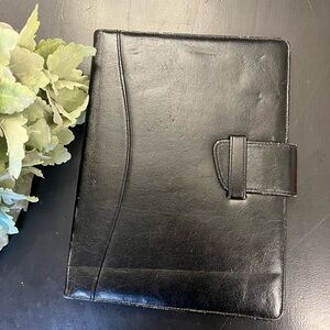 Dynasty Vintage 90s Black Leather Letter Legal Pad Portfolio Planner Cover‎